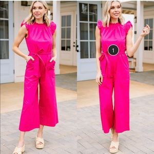 Go With Confidence Hot Pink Ruffled Jumpsuit